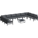vidaXL Vrtna sedežna garnitura 11 pcs Antracitna Jeklo | Shoptok.si