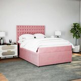  Krevet s oprugama i madracem ružičasti 160x200 cm baršunasti | shoptok.hr