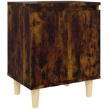  Noćni ormarić s drvenim nogama 2 kom dimljeni hrast 40x30x50 cm | Shoptok.si