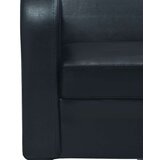  kavč - Sofa - Kanape trosed umetno usnje črne barve, (21726426) | Shoptok.si