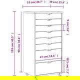 vidaXL Rolling Cabinet s predali MOSS Black Masivni les borovega lesa | Shoptok.si