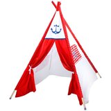 Tipi indijanski šator - crveno-bijeli sa sidrom | shoptok.hr