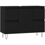 Maison Chic Kopalniška omarica - Kopalniški kabinet črna 80x33x60 cm inženirski les, (21794936) | Shoptok.si