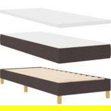  Krevet s opruga kutije Tamno smeđa i bijela 80 x 200 cm tkanina | shoptok.hr