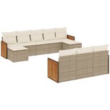  10-dijelni set vrtnih sofa s jastucima bež od poliratana | shoptok.hr