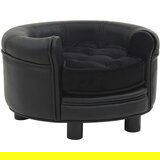 vidaXL Sofa za pse crna 48 x 48 x 32 cm od pliša i umjetne kože | shoptok.hr