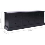 TV ormarić crni 108 x 30 x 40 cm od masivnog drva paulovnije | shoptok.hr