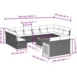 vidaXL 13-dijelni set vrtnih sofa s jastucima poliratan Bež | shoptok.hr