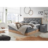 Esposa POSTELJA BOXSPRING 180 cm x 200 cm , tekstil, leseni material siva, naravne barve | Shoptok.si