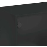 vidaXL Stolić za kavu sa staklenim vratima crni 102 x 50 x 42 cm | shoptok.hr