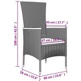  Vrtna garnitura - 11-dijelni vrtni blagovaonski set s jastucima poliratan crni - Stolica boja drva 10 | shoptok.hr