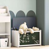vidaXL Kutija za igračke s pohranom Siva i bijela 73 x 33 x 55 cm | shoptok.hr