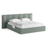 Micadoni Mentol zeleni tapecirani bračni krevet s prostorom za odlaganje s podnicom 140x200 cm Eric – | shoptok.hr