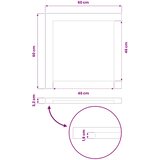  Pravokutni stolni vrh 60 x 60 x 3,2 cm Četvrtasti | shoptok.hr