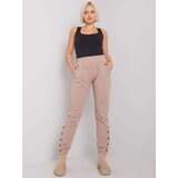 RUE PARIS Sweatpants-RV-DR-7365.17P-dark beige | shoptok.hr