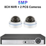 MISECU 8CH POE Dome Varnostna Kamera Sistem, 5MP Resolucija, Nočno Vidjenje do 25m, None, 8CH NVR 2PCS KAMER, (5000136863) | Shoptok.si