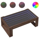 vidaXL Stolić s beskonačnim LED svjetlima boja hrasta 90x53x30 cm | shoptok.hr