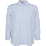Trendyol Curve Plus Size Shirt - Blue - Oversize | shoptok.hr