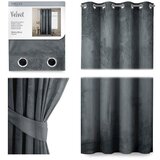 Restilo Siva žametna zavesa AmeliaHome Velvet, 140 x 245 cm | Shoptok.si