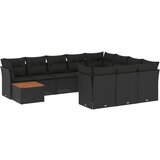  The Living Store Vrtna sedežna garnitura 11-delna z blazinami črn poli ratan - Vrtna Sedežna Garniture, (21461017) | Shoptok.si