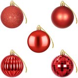 Set božićnih kuglica 75 kom. Crvena 6 cm Polistiren | shoptok.hr