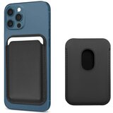 INF Držalo za magnetno kartico za iPhone 12/13 serije PU usnje črne barve, (21257333) Cene