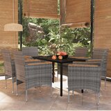  7-dijelni vrtni blagovaonski set s jastucima sivo-crni | shoptok.hr