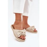 Boto Women's Platform Sandals With Braiding And Bow Beige Alpireda | Shoptok.si
