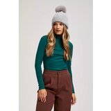 Marisse Hat With Fur Pompom, Gray Cene
