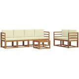  Set vanjskih sofa s jastukom 7 pcs Prirodna i krem | shoptok.hr