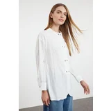 Trendyol Ecru Regular Linen Look Plain Woven Hijab Shirt