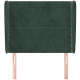  Uzglavlje s ušima tamnozeleno 93x23x118/128 cm baršunasto | shoptok.hr