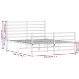  Metalni okvir kreveta uzglavlje i podnožje bijeli 135 x 190 cm | shoptok.hr