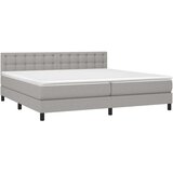  Krevet s oprugama i madracem svjetlosivi 200 x 200cm od tkanine | shoptok.hr