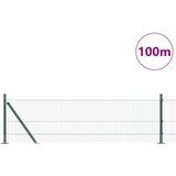 vidaXL Zavarena žičana ograda s 13 flaniranih postova Zelena 0.5x100 m Čelik | shoptok.hr