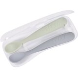 Beaba Set of 2 Ergonomic Spoons žličica s etuijem Pebble Green 4m+ 2 kom Cijene