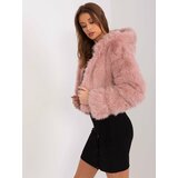 Fashion Hunters Light Pink Short Women's Fur Jacket Cene