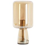 Light & Living Oranžna namizna svetilka s steklenim senčnikom (višina 32 cm) Lotta – Cene
