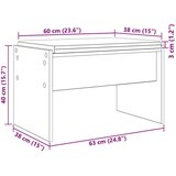  Haldna klop z blazino Dimljeni oreh 63 x 38 x 40 cm, (5000155729) | Shoptok.si