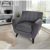 Modern Living Naslanjač Monaco, Temno Siva, Mikrovlakna | Shoptok.si