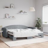  Dnevni krevet na razvlačenje svjetlosivi 90 x 200 cm od tkanine | shoptok.hr