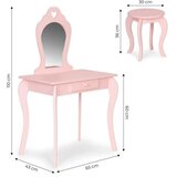 ECO TOYS Veliki drveni sto za šminkanje za devojčice sa ogledalom, Pink, ECOTOYS | ePonuda.com