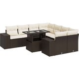  9-dijelni set vrtnih sofa s jastucima poliratan smeđi | shoptok.hr