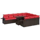  11-dijelni vrtni set s jastucima smeđi poliratan akacija | Shoptok.si