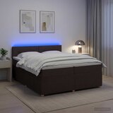  Boxspring krevet s madracem Tamno smeđa 200 x 200 cm Tkanina | shoptok.hr