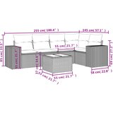  6-dijelni set vrtnih sofa od poliratana s jastucima smeđi | shoptok.hr