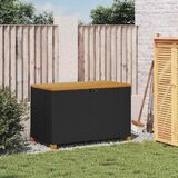  Vrtna kutija za pohranu crna 110x55x63cm poliratan drvo bagrema | shoptok.hr