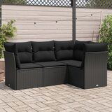 vidaXL 4-dijelni set vrtnih sofa od poliratana s jastucima crni | shoptok.hr