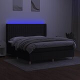  box spring s madracem LED crni 160x200 cm od tkanine | shoptok.hr