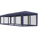 vidaXL Vrtni šotor z 10 mrežastimi stranicami moder 3x12 m HDPE | Shoptok.si
